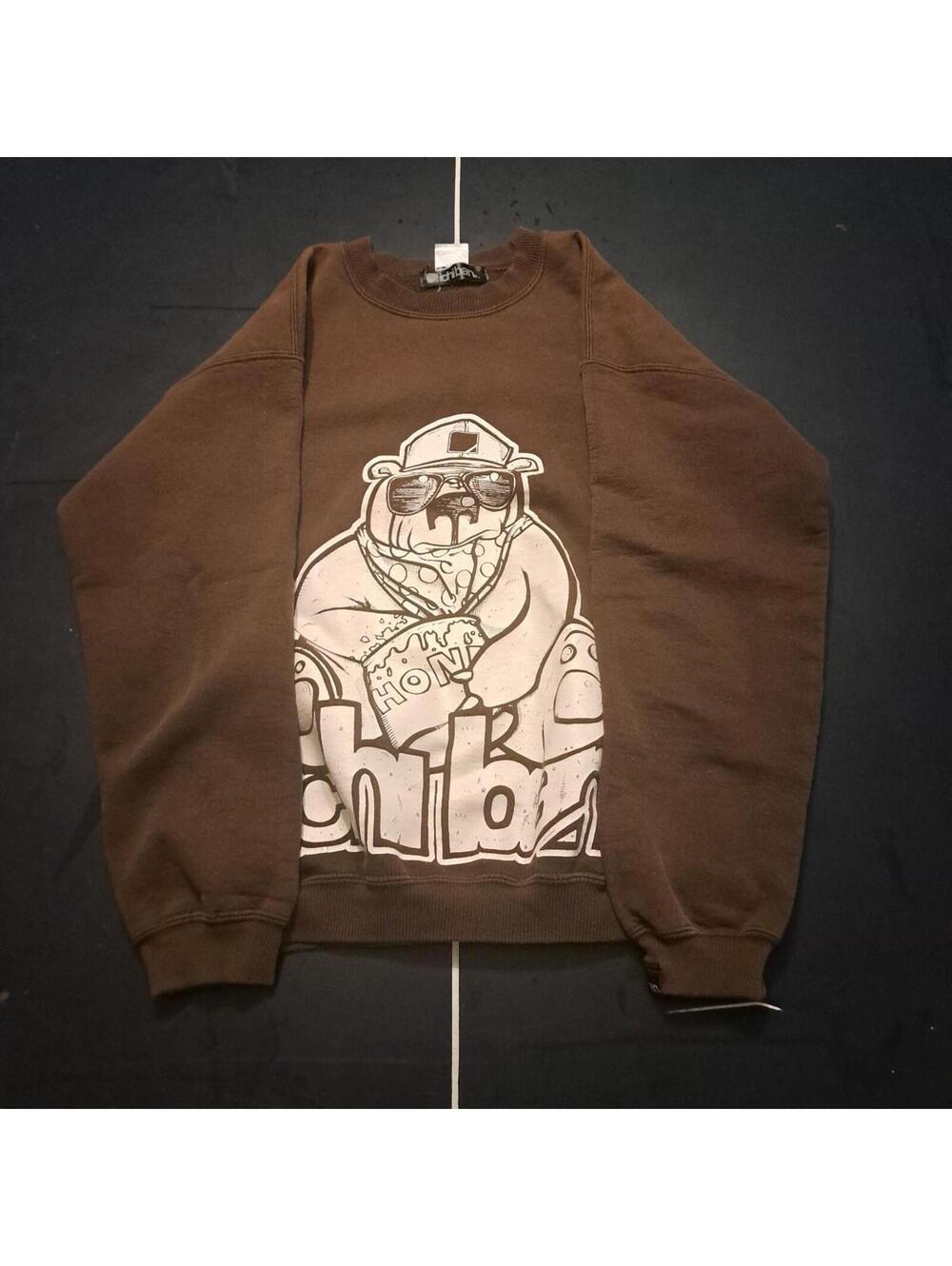 calm lil ichiban dog broen sweatshirt, great quality and fit. size M